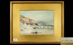 Austin Smith - A Stormy Coastal Landscape with Yachts Scurrying for Cover,