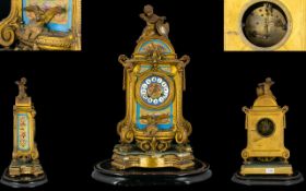 Louis XV1 Elaborate Gilt Bronze Ann Sevres-Style Figural Mantle Clock Date 1880.