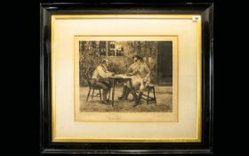 Walter Dendy Sadler (British 1854-1923) Untitled Artist Signed Etching Depicting three Georgian