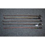 A Collection Of Five Antique And Vintage Violin Bows. A Good Mix Of Variety And Ages.