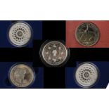 Royal Mint Collection of Boxed Silver Proof Struck Crowns ' 4 ' Four.