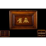 Mahjong Set, Bamboo And Ivory Mahjong Set,