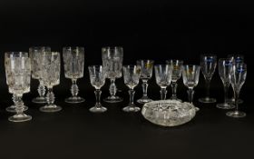 A Collection Of Czech Crystal Drinking Vessels Four items in total to include box of six Czech