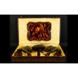 A Ladies Faux Tortoiseshell Dressing Table Set to include tray, hand mirror,