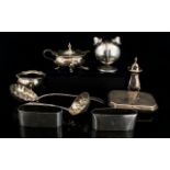 A Small Collection Of Silver Items To include a berry spoon 1803, Sifter spoon 1897,