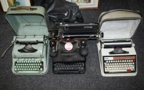 Three Typewriters To Include (1) A Brother Deluxe 1350 (2) Olivetti - Made In Italy.