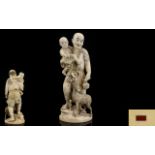 Japanese - Late 19th Century Tokyo School Signed and Wonderful Carved Ivory Figure Group - Depicts