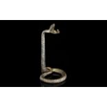 19th Century Metal Snake Pocket Watch Holder. Height 5 Inches.