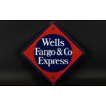 Advertising Interest Wells Fargo Metal Sign Square promotional sign with apertures for wall