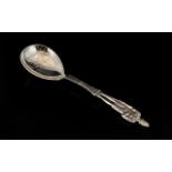 A Norwegian Silver Souvenir Spoon The handle in the form of a soldier,