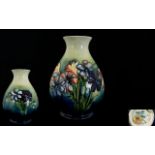 William Moorcroft Signed Bulbous Shaped Vase ' Spring Flowers ' Pattern. c.1930's.