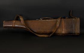 Leather Leg of Mutton Gun Case Steel fittings with leather shoulder strap. 30 inches in length.