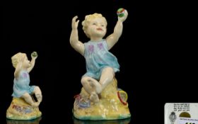 Royal Worcester Hand Painted Porcelain Figurine ' Sabbath Day ' -Child That Is Born on This Day Is