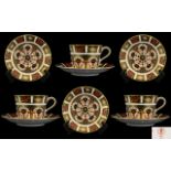 Royal Crown Derby Old Imari Pattern Set of 3 Teacups & Saucers.