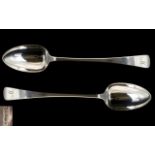 George IV Fine Pair of Solid Silver Basting Spoons In Wonderful Nr Mint Condition.