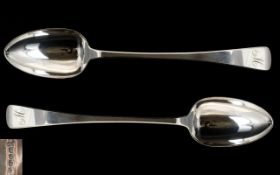 George IV Fine Pair of Solid Silver Basting Spoons In Wonderful Nr Mint Condition.