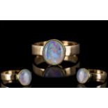 Antique Period 9ct Gold - Single Stone Pave Set Opal Dress Ring,