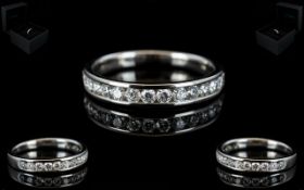 Platinum Superb Contemporary Design Diamond Set Half Eternity Ring.