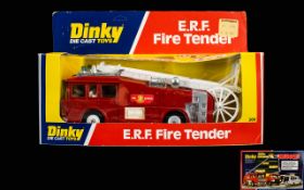Dinky Diecast Scale Model E.R.F Fire Tender - No 266. Colour way Red, Year of Manufacture 1976,