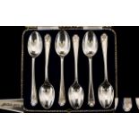 Walker and Hall Set of Six Silver Golfing Teaspoons,