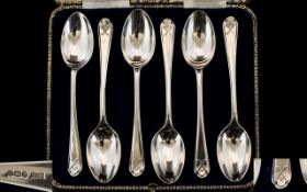 Walker and Hall Set of Six Silver Golfing Teaspoons,