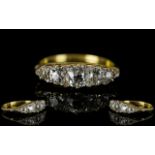 Antique Period - 18ct Gold Superb Quality 5 Stone Diamond Ring, Gallery Set Design.