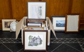 A Large Collection Of Prints And Miscellaneous Frames Over 15 items to include, still life,