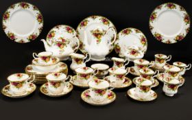 Royal Albert Old Country Roses Tea And Coffee Set Fortyfive pieces in total to include teapot,