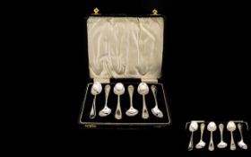 Boxed Set of Six Silver Teaspoons From the 1920's. Hallmark Birmingham 1929, Maker A.P & Co.