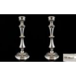 Elizabeth II Superb Quality and Attractive Pair of Celtic Style Solid Silver Candlesticks of