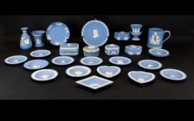 A Collection Of Wedgwood Jasperware With Embossed White Classical Decoration,