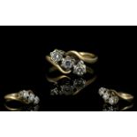 18ct Gold and Platinum 3 Stone Diamond Set Dress Ring. Fully Hallmarked for 18ct.