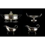 A Collection Of Silver Plated Items Four pieces in total to include Kylix form footed dish with