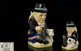 Kevin Francis Ltd and Numbered Edition Hand Painted Ceramic Toby Jug ' Little Winston ' with