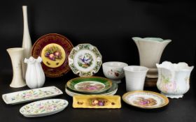 A Mixed Collection Of Cabinet Plates And Ceramics A varied lot to include Minton Haddon Hall oval