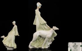Royal Doulton - Tall and Hand Painted Porcelain Figurine - Reflecting Series ' Strolling ' HN3073.