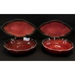 Carlton Ware Rouge Royale 2 x Leaf Shape