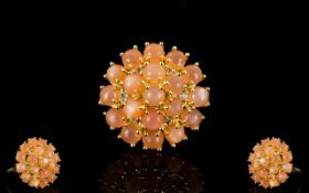 Peach Moonstone Large Circular Cluster R