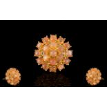 Peach Moonstone Large Circular Cluster R