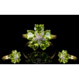 Peridot Flower Ring, a single flower for