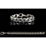 Gents - Solid Silver Flat Curb Bracelet