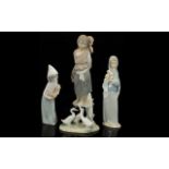 Three Lladro Figures To include 'Shepher
