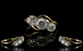 A 9ct Gold And CZ Set Ring Fully hallmar