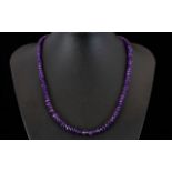 Amethyst Faceted Rondelle Bead Necklace,