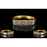 22ct Gold - Channel Set Diamond Ring, We