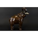 Cold Painted Copper Elephant Figure Mid