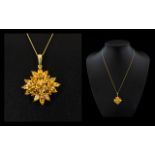 Citrine Star Cluster Pendant and chain,