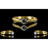 18ct Gold Single Stone Diamond Set Ring,