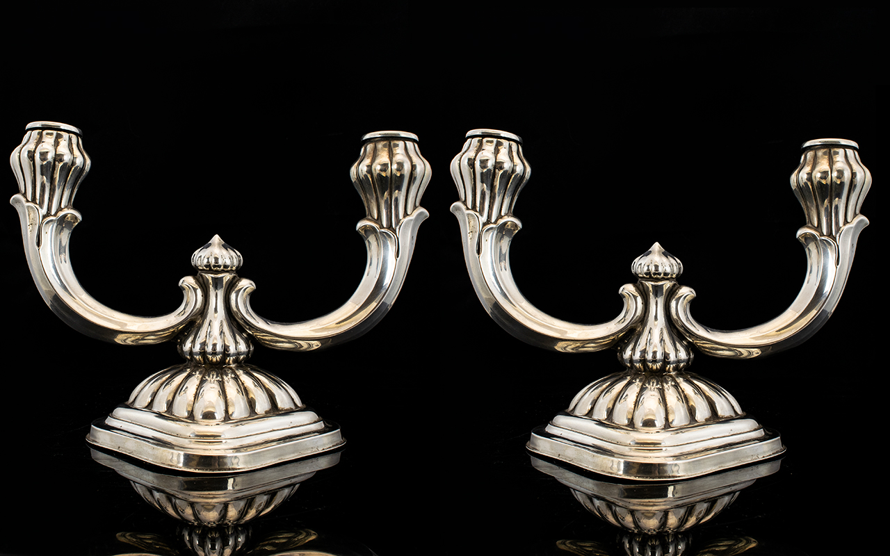 Art Nouveau Period Stylish Pair of Silve