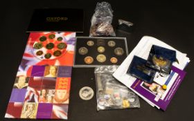 A Collection Of Mixed GB Coins To include 2002 coin set, 2001 coin set, mostly low value nickel,